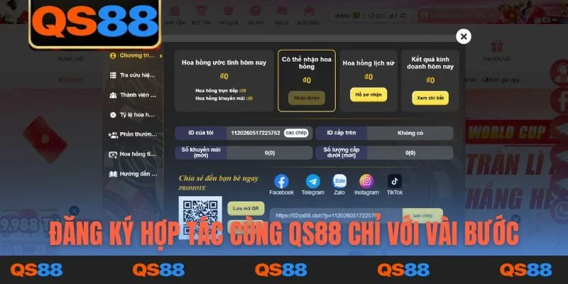 Đăng ký hợp tác cùng QS88 chỉ với vài bước